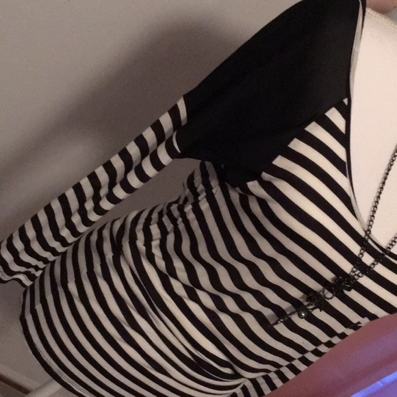Black|White Stripped Blouse! - Picture 2 of 4
